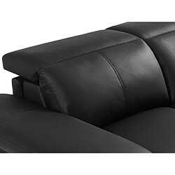 Vente-Unique Canapé d'angle droit relax électrique en cuir de vachette noir PUNO II pas cher