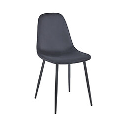 Hooma Lot de 4 chaises scandinaves confortables en velours et métal - Noir pas cher