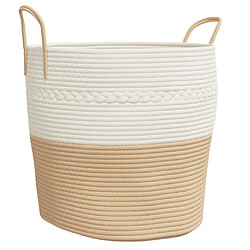 vidaXL Panier de rangement beige et blanc Ø43x38 cm coton