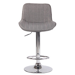 Decoshop26 Tabouret de bar en tissu gris pied aspect chromé siège rembourré et matelassé 10_0000425