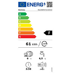 Lave-vaisselle 55cm 6 couverts 49db tout intégrable - ESL2500RO1 - ELECTROLUX