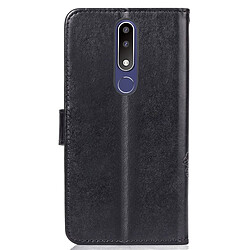 Wewoo Housse Coque Pour Nokia 3.1 Plus - Étui à rabat horizontal en cuir avec fleurs pressées, boucle, support, fentes et porte-cartes magnétiques (noir)