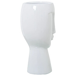 Vase Alexandra House Living Blanc Céramique Brillant Visage 22 x 22 x 47 cm