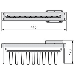 Porte-cravates latéral extractible Moka Emuca