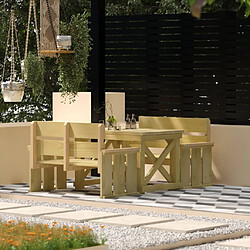 Maison Chic Ensemble de salle à manger de jardin 3 pcs,Table et chaises d'extérieur Bois de pin imprégné -GKD643446