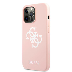 Guess Maroquinerie Guess GUHCP13MLS4GWPI Coque en Silicone pour iPhone 13 6,1' avec Logo 4G Rose