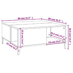 vidaXL Table basse noir 80x80x36,5 cm bois d'ingénierie pas cher