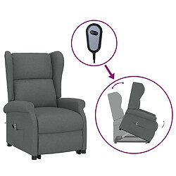 vidaXL Fauteuil Gris foncé Tissu