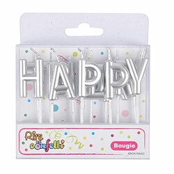 Paris Prix Lot de 13 Bougies Happy Birthday 8cm Argent