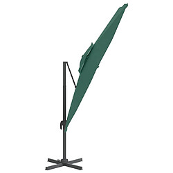 Avis Helloshop26 Parasol meuble de jardin cantilever à double toit 300 x 300 cm vert 02_0008163