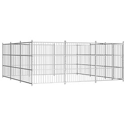 vidaXL Chenil d'extérieur pour chiens 450 x 450 x 185 cm