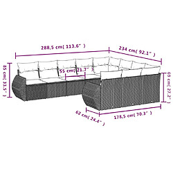 Avis Maison Chic Salon de jardin 10 pcs avec coussins | Ensemble de Table et chaises | Mobilier d'Extérieur noir résine tressée -GKD84268