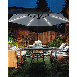 Beliani Parasol déporté gris graphite avec éclairage LED d 285 cm CORVAL