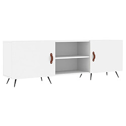 vidaXL Meuble TV blanc 150x30x50 cm bois d'ingénierie