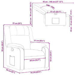 vidaXL Fauteuil inclinable Noir Similicuir pas cher