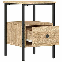 Maison Chic Table de chevet,Table de Nuit,Meuble de Rangement chêne sonoma 34x36x50 cm bois d'ingénierie pas cher