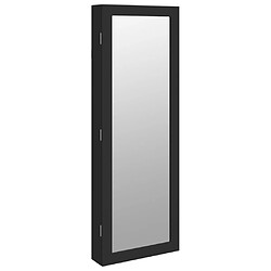 vidaXL Armoire à bijoux avec miroir et éclairage LED mural noir