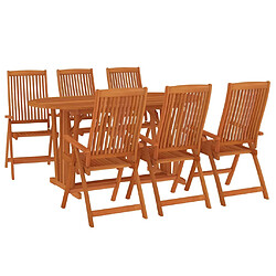 Avis Salle à dîner de jardin 7 pcs,Table et chaise à manger Bois d'eucalyptus massif -MN85521