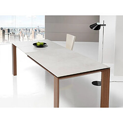 Inside 75 Table repas extensible ECO 8 couverts 140/210x90cm pieds noyer plateau céramique hidra