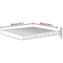 vidaXL Matelas en mousse moyennement doux 180x200 cm pas cher