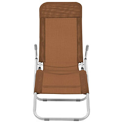 Avis Maison Chic Lot de 2 Chaises longues pliables | Bain de soleil Relax | Transat Textilène Taupe -GKD68235