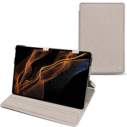 Housse cuir Samsung Galaxy Tab S8+ - Rabat horizontal - Taupe innocent ( Pantone #d6d2c4 ) - NOREVE