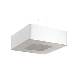 Luminaire Center Plafonnier Urano Acier,tissu blanc 8 ampoules 112cm