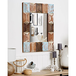 Beliani Miroir HIZOTE 90 cm Bois foncé