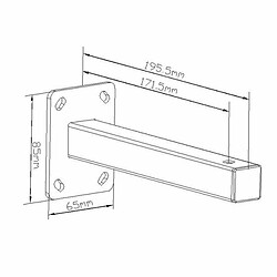 Kimex Equerres de fixation pour écran de projection, Coloris noir