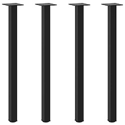 vidaXL Pieds de table basse 4 pcs noir 72-74 cm acier