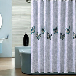 Universal Rideau de douche papillon moderne imperméable caricature rideau de douche crochet produit de protection contre la moisissure rideau translucide décoration de la maison (120 cm * 180 cm)