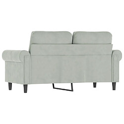 Maison Chic Canapé à 2 places,Sofa de Salon,Canapé droit Gris clair 120 cm Velours -GKD559127 pas cher