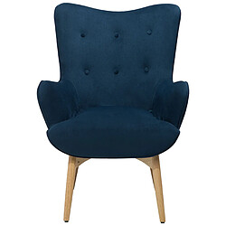 Acheter Beliani Fauteuil VEJLE Velours Bleu foncé