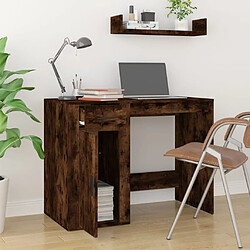 Avis Maison Chic Bureau,Table de travail,bureau de travail pour chambre Chêne fumé 100x49x75 cm Bois d'ingénierie -GKD73973