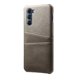 Coque en TPU + PU anti-rayures avec porte-cartes gris pour votre Motorola Edge S30