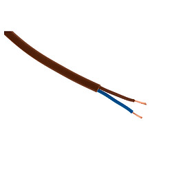 Câble d'alimentation électrique H03VVH2-F 2x 0,75mm² - 10m - marron - Zenitech