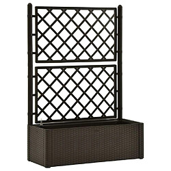 Maison Chic Jardinière,Lit surélevé de jardin - Bac à fleurs - pot de fleur et treillis et système d'arrosage Moka -GKD65218