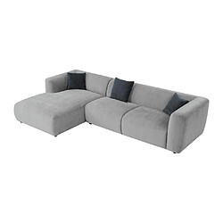 Avis Vente-Unique Canapé d'angle gauche en tissu gris TANCAVO