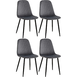 Non Lot de 4 chaises Giverny velours