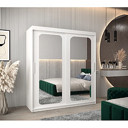 Abiks Meble Armoire PROMO T3 À Portes Coulissantes 200/180/62 2 Portes (Blanc/Blanc)