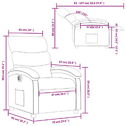 vidaXL Fauteuil inclinable électrique Gris clair Tissu pas cher