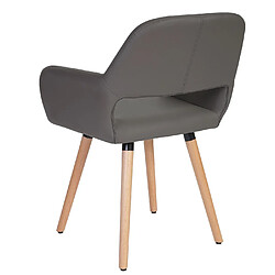 Mendler 6x chaise de salle à manger HWC-A50 II, fauteuil, design rétro des années 50 ~ similicuir, gris