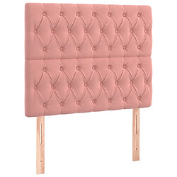 Maison Chic Lit Adulte - Lit simple Lit à sommier tapissier avec matelas moelleux - Meuble de Chambre - Rose 90x200 cm Velours -MN48498 pas cher