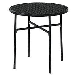 Maison Chic Mobilier à dîner 3 pcs de jardin - Ensemble table et chaises d'extérieur - Salon/Mobilier de jardin classique Résine tressée Noir -MN43035 pas cher