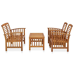 Maison Chic Salon de jardin 4 pcs - Table et chaises d'extérieur - Mobilier/Meubles de jardin Moderne Bois d'acacia solide -MN62801