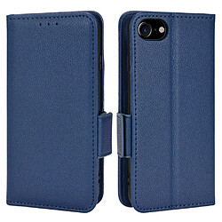 Etui en PU texture litchi bleu foncé pour votre iPhone 6/6s/7/8 4.7 pouces/SE (2nd Generation)