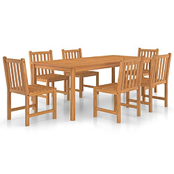 Salle à manger de jardin 7 pcs,Table et chaise à dîner Bois de teck solide -MN97571