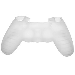 vhbw Couvercle, étui silicone transparent / blanc compatible avec Sony PlayStation 4 DualShock 4 Wireless Controller console de jeux, manette