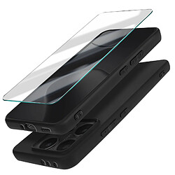 3mk Coque pour Xiaomi 14T Silicone Soft Touch et Verre Trempé Noir