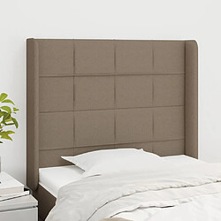 Maison Chic Tête de lit moderne avec oreilles pour chambre - Décoration de lit Taupe 93x16x118/128 cm Tissu -MN41434